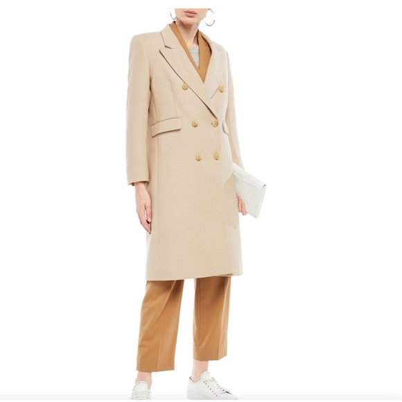 Sandro Jackets & Blazers - Sandro EU36 Wool Blend Beige Double-Breasted Coat